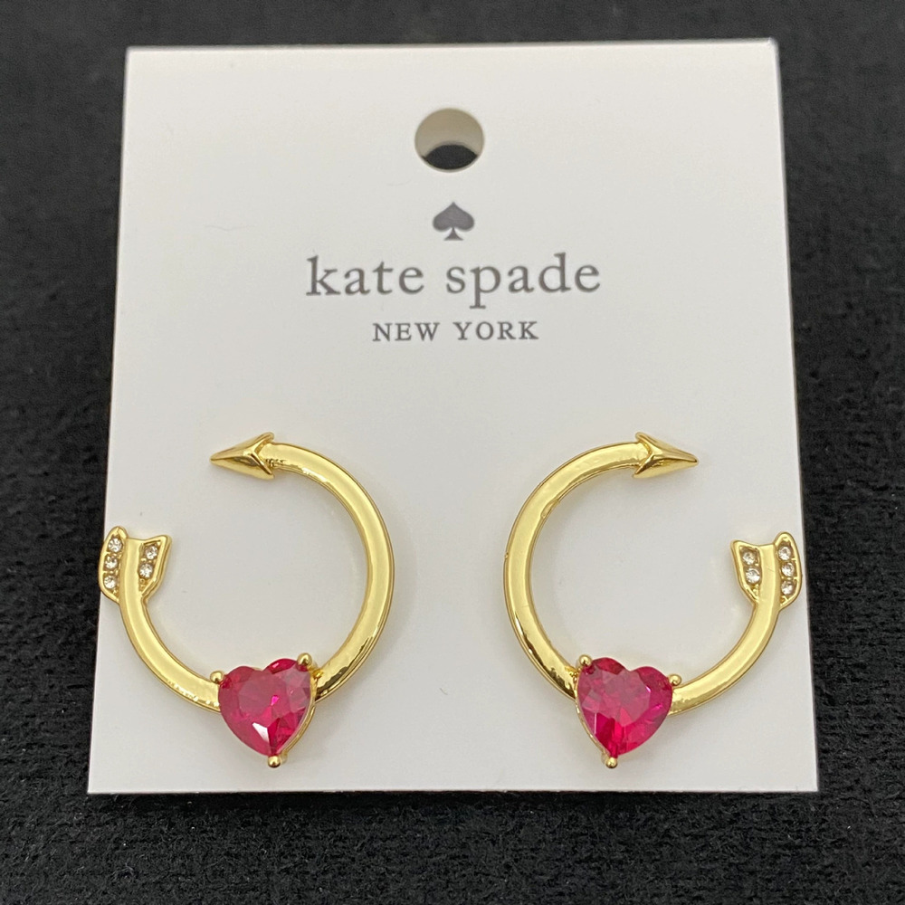 Kate SPADE Arrow Heart Curved Earrings Creative Metal